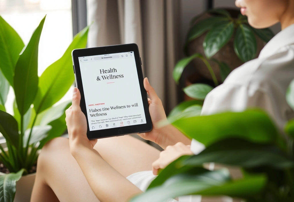 Osoba czytająca blog o zdrowiu na tablecie